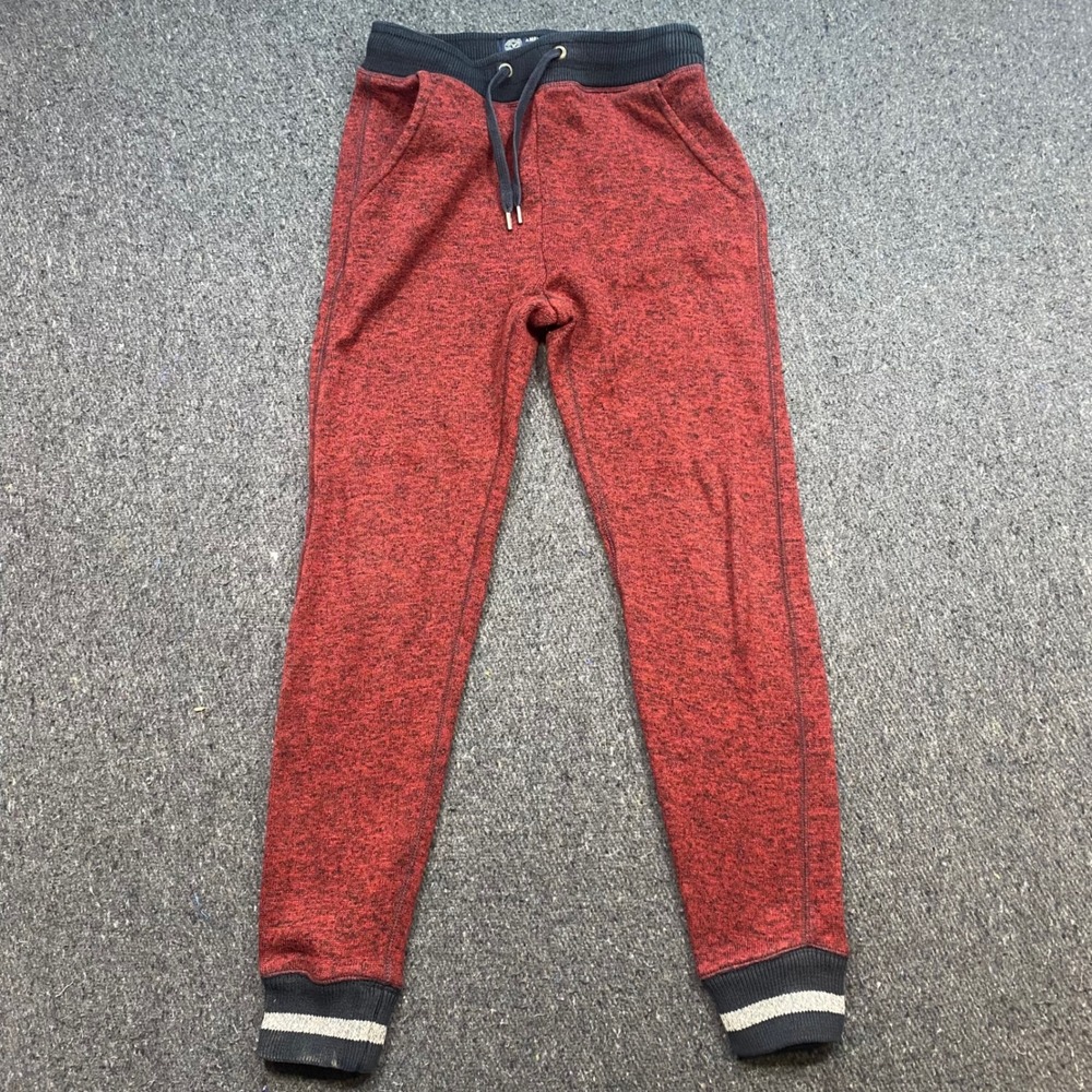 American Eagle Joggers Sz XS Mens Red Marled Skater Striped Cuffs Sweatpants